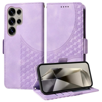 Embossed Rhombus Starry Leather Phone Case