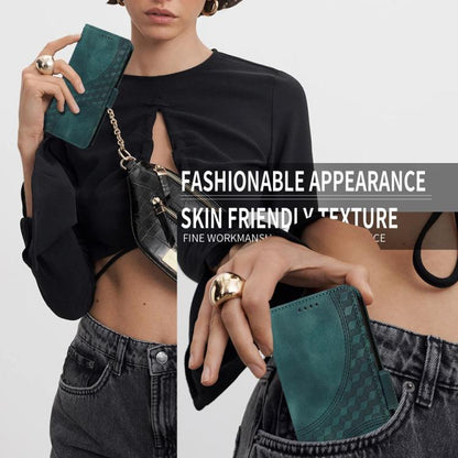 Embossed Rhombus Starry Leather Phone Case