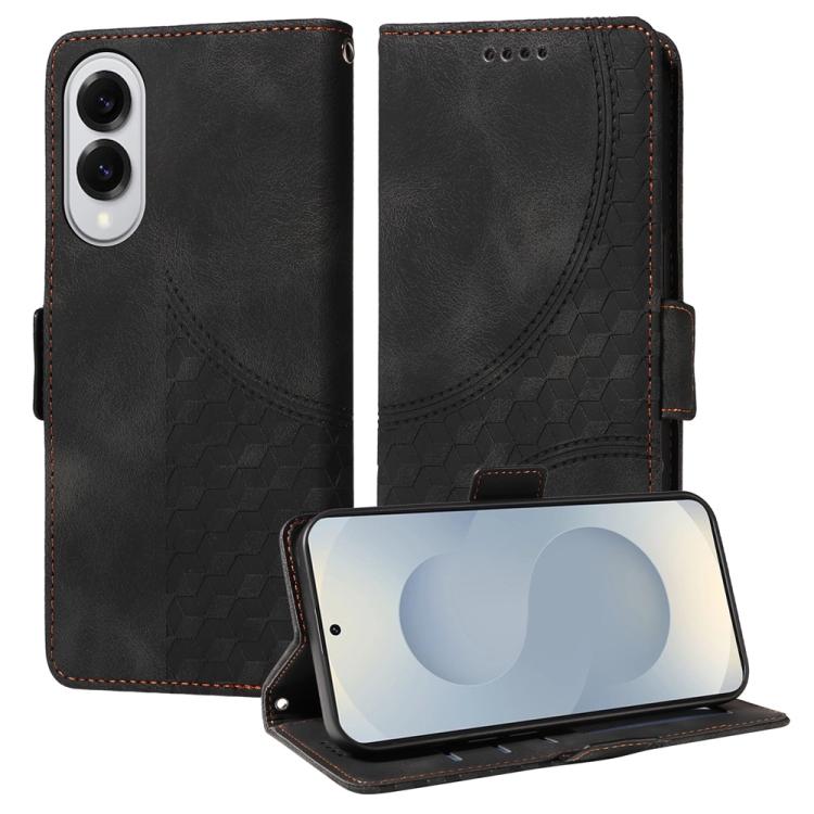 Embossed Rhombus Starry Leather Phone Case