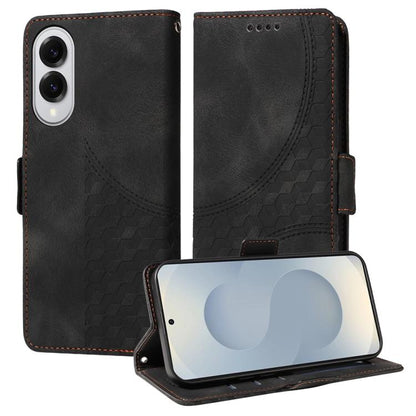 Embossed Rhombus Starry Leather Phone Case