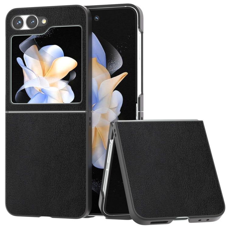 PU Leather Black Frame Full Coverage Phone Case, For Samsung Galaxy Z Flip6 / Flip7 FE, For Samsung Galaxy Z Fold6