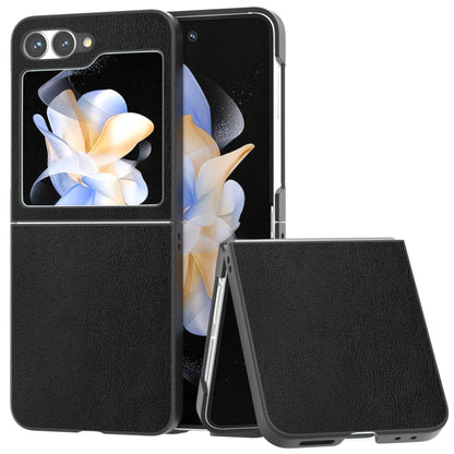 PU Leather Black Frame Full Coverage Phone Case, For Samsung Galaxy Z Flip6 / Flip7 FE, For Samsung Galaxy Z Fold6