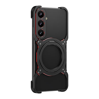 Mechanical Arm Borderless MagSafe Holder Metal Phone Case, For Samsung Galaxy S24+ 5G, For Samsung Galaxy S24 5G