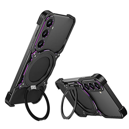 Mechanical Arm Borderless MagSafe Holder Metal Phone Case, For Samsung Galaxy S24+ 5G, For Samsung Galaxy S24 5G