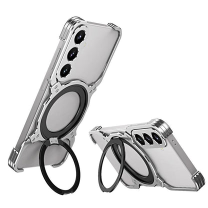 Mechanical Arm Borderless MagSafe Holder Metal Phone Case, For Samsung Galaxy S24+ 5G, For Samsung Galaxy S24 5G