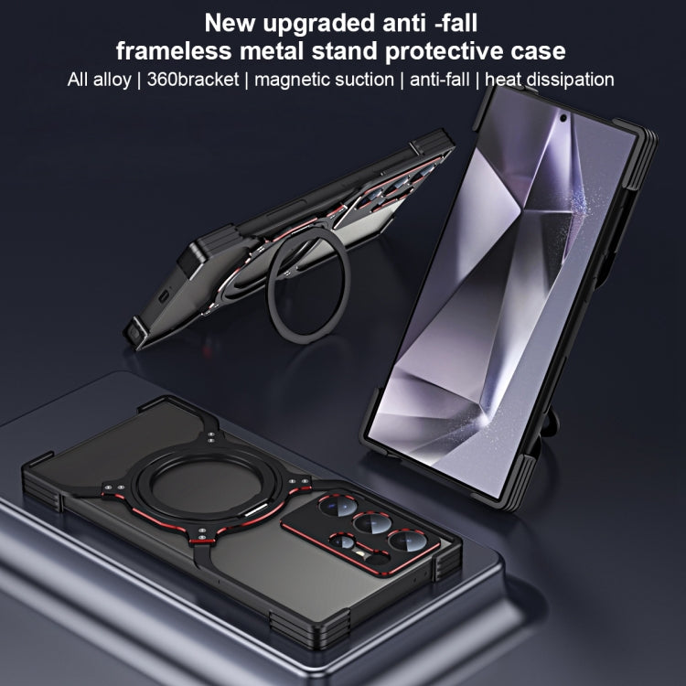 Mechanical Arm Borderless MagSafe Holder Metal Phone Case, For Samsung Galaxy S24+ 5G, For Samsung Galaxy S24 5G