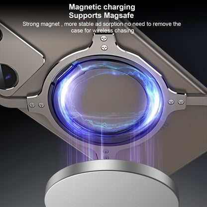 Mechanical Arm Borderless MagSafe Holder Metal Phone Case, For Samsung Galaxy S25 5G, For Samsung Galaxy S25+ 5G, For Samsung Galaxy S25 Ultra 5G, For Samsung Galaxy S24 Ultra 5G