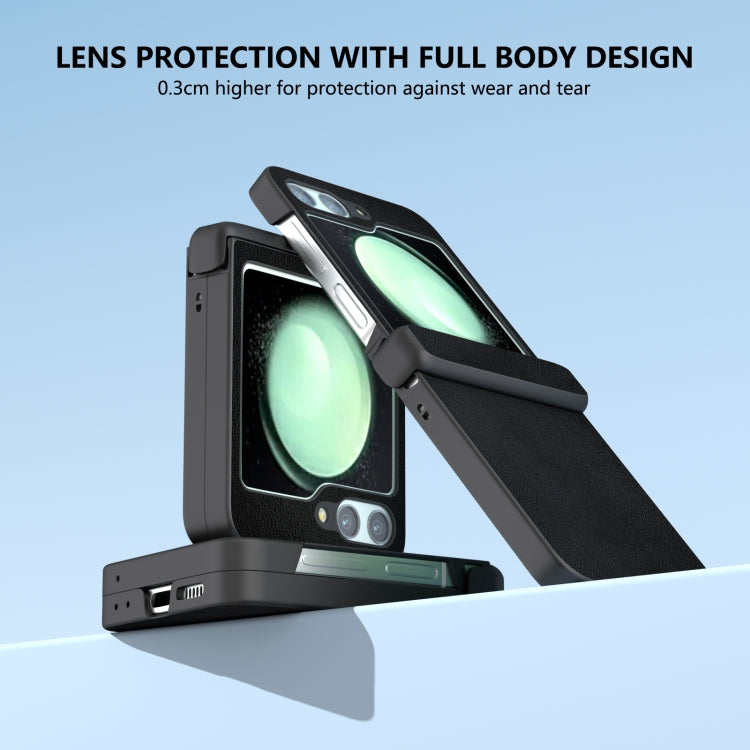 Three Parts Skin Feel PU Leather Full Coverage Phone Case, For Samsung Galaxy Z Flip6 / Flip7 FE