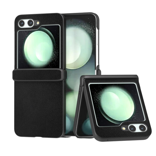 Three Parts Skin Feel PU Leather Full Coverage Phone Case, For Samsung Galaxy Z Flip6 / Flip7 FE