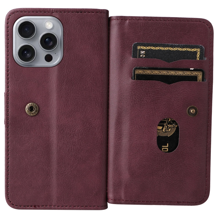 Multi-Function Wallet 10 Card Slots Leather Phone Case