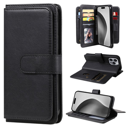 Multi-Function Wallet 10 Card Slots Leather Phone Case