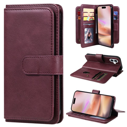 Multi-Function Wallet 10 Card Slots Leather Phone Case