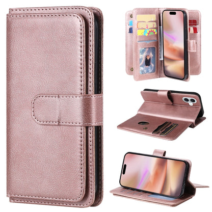 Multi-Function Wallet 10 Card Slots Leather Phone Case