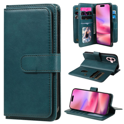 Multi-Function Wallet 10 Card Slots Leather Phone Case