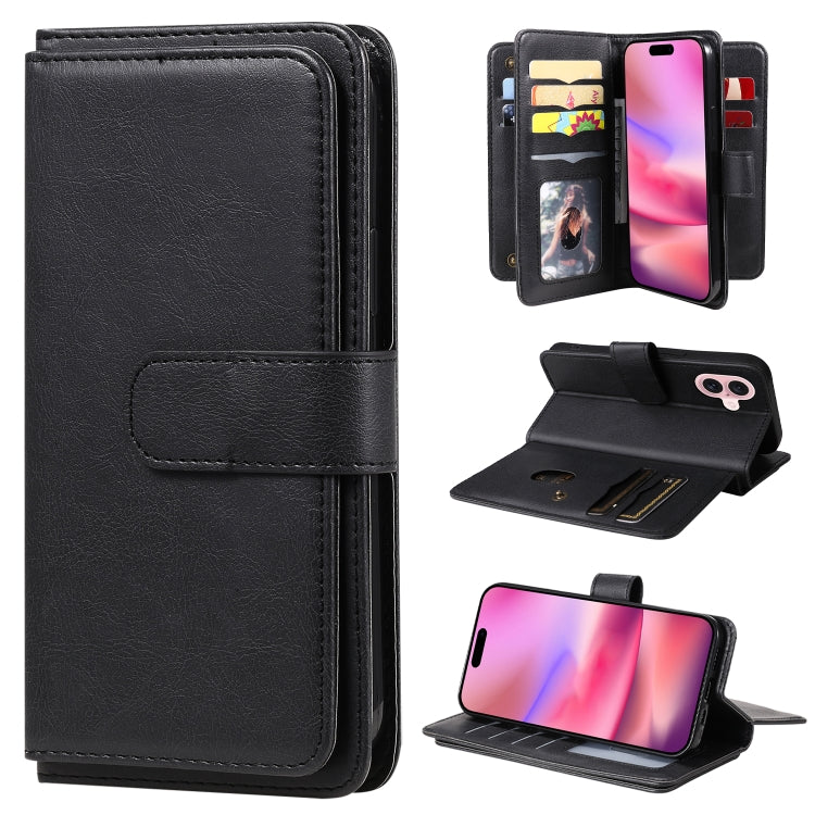 Multi-Function Wallet 10 Card Slots Leather Phone Case