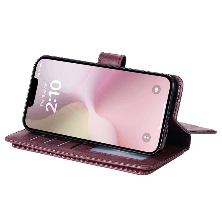 Multi-Function Wallet 10 Card Slots Leather Phone Case, For iPhone 17e / 16e, For iPhone 17 Pro Max, For iPhone 17 Pro, For iPhone 17