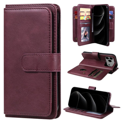 Multi-Function Wallet 10 Card Slots Leather Phone Case, For iPhone 18 Pro / 17 Pro, For iPhone 18 Pro Max / 17 Pro Max, For iPhone 17e / 16e, For iPhone 17