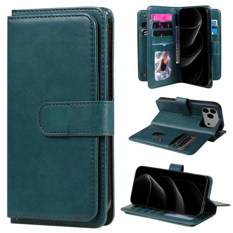 Multi-Function Wallet 10 Card Slots Leather Phone Case, For iPhone 18 Pro / 17 Pro, For iPhone 18 Pro Max / 17 Pro Max, For iPhone 17e / 16e, For iPhone 17