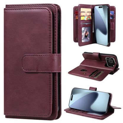 Multi-Function Wallet 10 Card Slots Leather Phone Case, For iPhone 18 Pro / 17 Pro, For iPhone 18 Pro Max / 17 Pro Max, For iPhone 17e / 16e, For iPhone 17