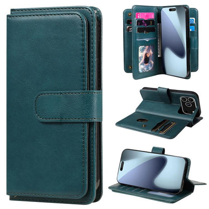Multi-Function Wallet 10 Card Slots Leather Phone Case, For iPhone 18 Pro / 17 Pro, For iPhone 18 Pro Max / 17 Pro Max, For iPhone 17e / 16e, For iPhone 17