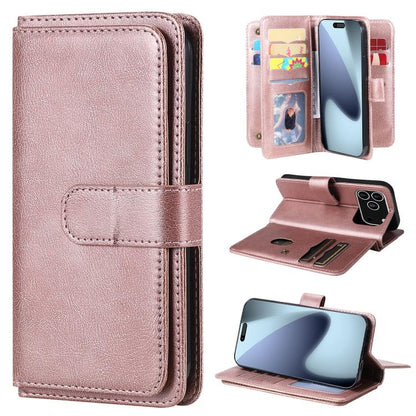 Multi-Function Wallet 10 Card Slots Leather Phone Case, For iPhone 18 Pro / 17 Pro, For iPhone 18 Pro Max / 17 Pro Max, For iPhone 17e / 16e, For iPhone 17