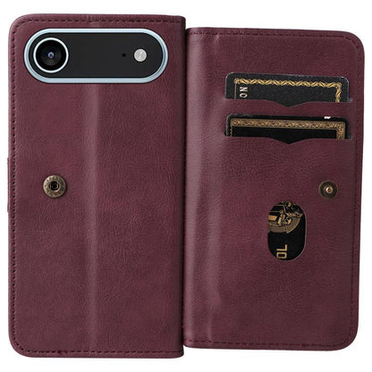 Multi-Function Wallet 10 Card Slots Leather Phone Case, For iPhone Air, For iPhone 16 Pro Max, For iPhone 16 Pro, For iPhone 16 Plus