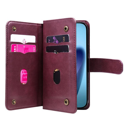 Multi-Function Wallet 10 Card Slots Leather Phone Case, For iPhone Air, For iPhone 16 Pro Max, For iPhone 16 Pro, For iPhone 16 Plus