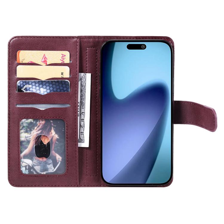 Multi-Function Wallet 10 Card Slots Leather Phone Case, For iPhone Air, For iPhone 16 Pro Max, For iPhone 16 Pro, For iPhone 16 Plus