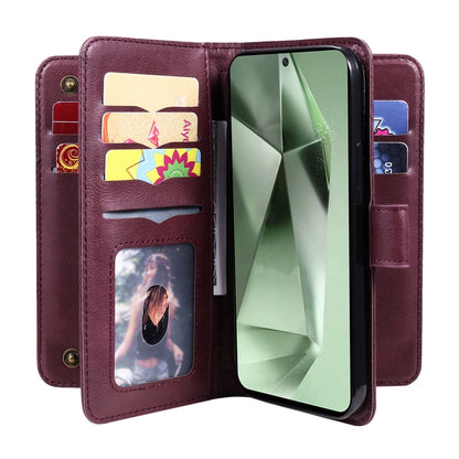 Multi-Function Wallet 10 Card Slots Leather Phone Case