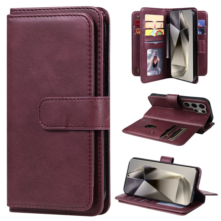 Multi-Function Wallet 10 Card Slots Leather Phone Case