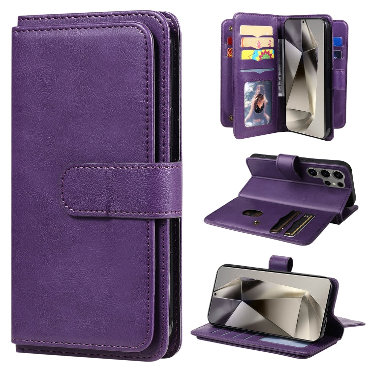 Multi-Function Wallet 10 Card Slots Leather Phone Case