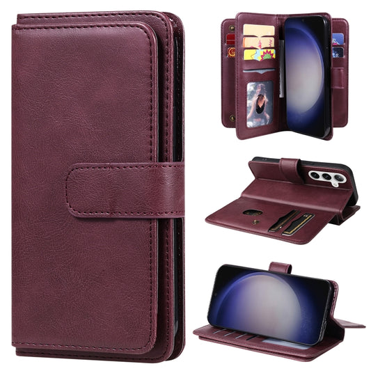 Multi-Function Wallet 10 Card Slots Leather Phone Case, For Galaxy S25 / S24 5G, For Galaxy S25+ / S24+ 5G, For Galaxy S25 Ultra 5G, For Galaxy S24 FE 5G