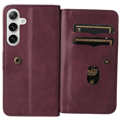 Multi-Function Wallet 10 Card Slots Leather Phone Case, For Galaxy S25 / S24 5G, For Galaxy S25+ / S24+ 5G, For Galaxy S25 Ultra 5G, For Galaxy S24 FE 5G