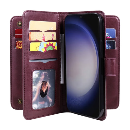 Multi-Function Wallet 10 Card Slots Leather Phone Case