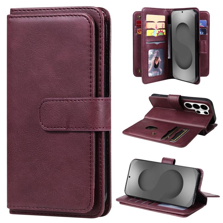 Multi-Function Wallet 10 Card Slots Leather Phone Case