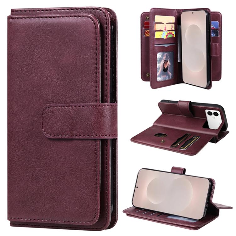 Multi-Function Wallet 10 Card Slots Leather Phone Case