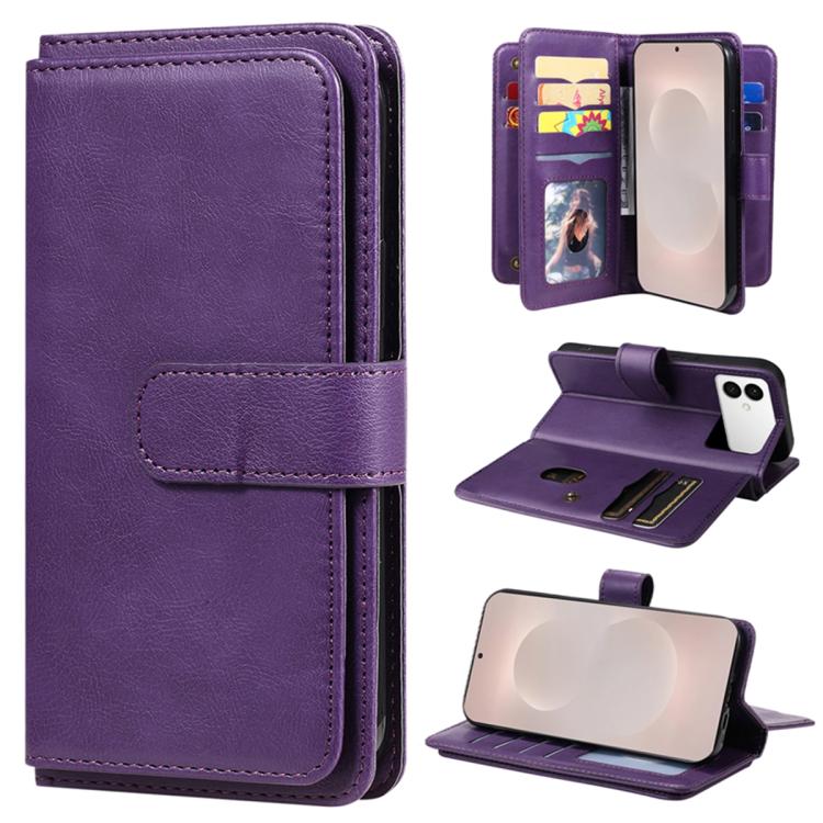 Multi-Function Wallet 10 Card Slots Leather Phone Case
