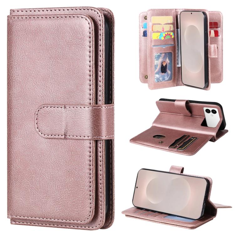 Multi-Function Wallet 10 Card Slots Leather Phone Case