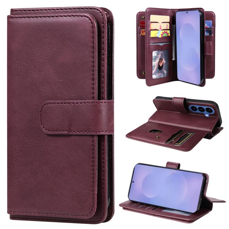 Multi-Function Wallet 10 Card Slots Leather Phone Case