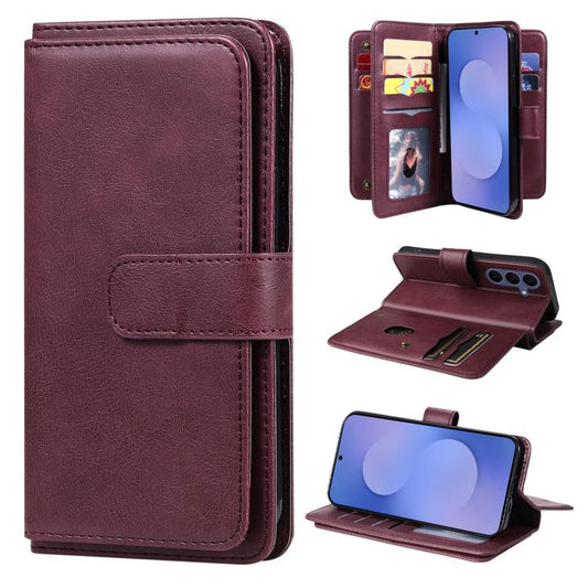 Multi-Function Wallet 10 Card Slots Leather Phone Case, For Galaxy S26 FE 5G, For Galaxy S26 Edge 5G, For Galaxy S26 Ultra 5G, For Galaxy S26 5G