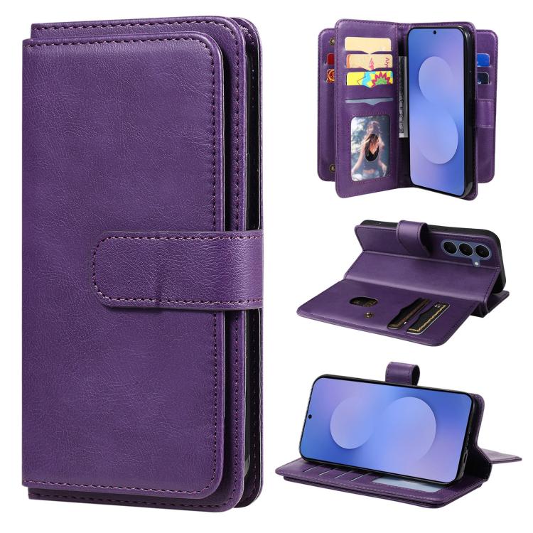 Multi-Function Wallet 10 Card Slots Leather Phone Case, For Galaxy S26 FE 5G, For Galaxy S26 Edge 5G, For Galaxy S26 Ultra 5G, For Galaxy S26 5G