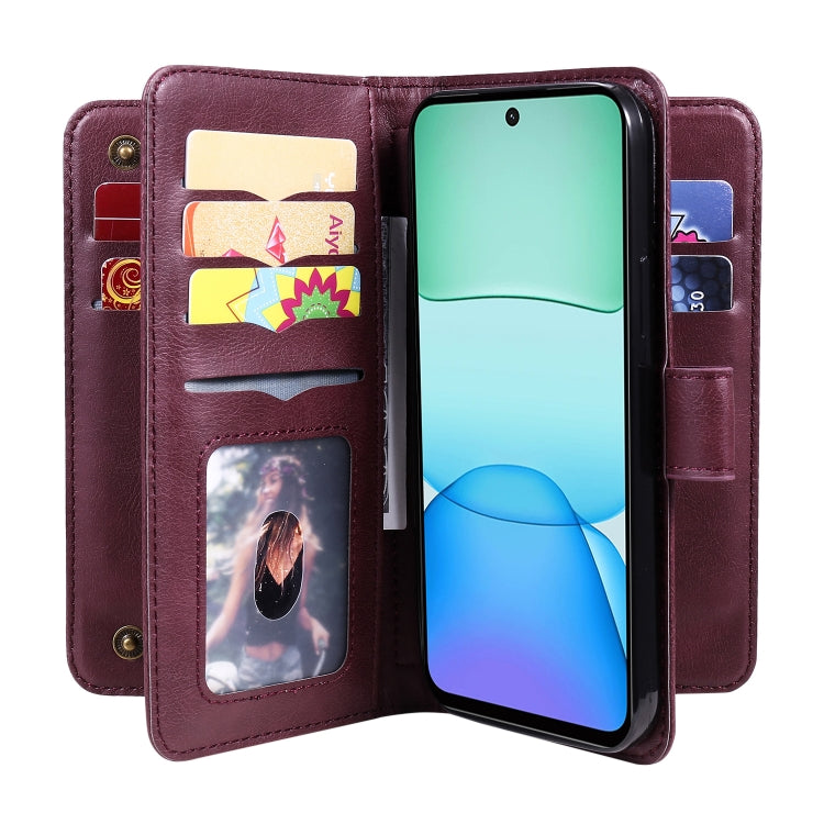 Multi-Function Wallet 10 Card Slots Leather Phone Case
