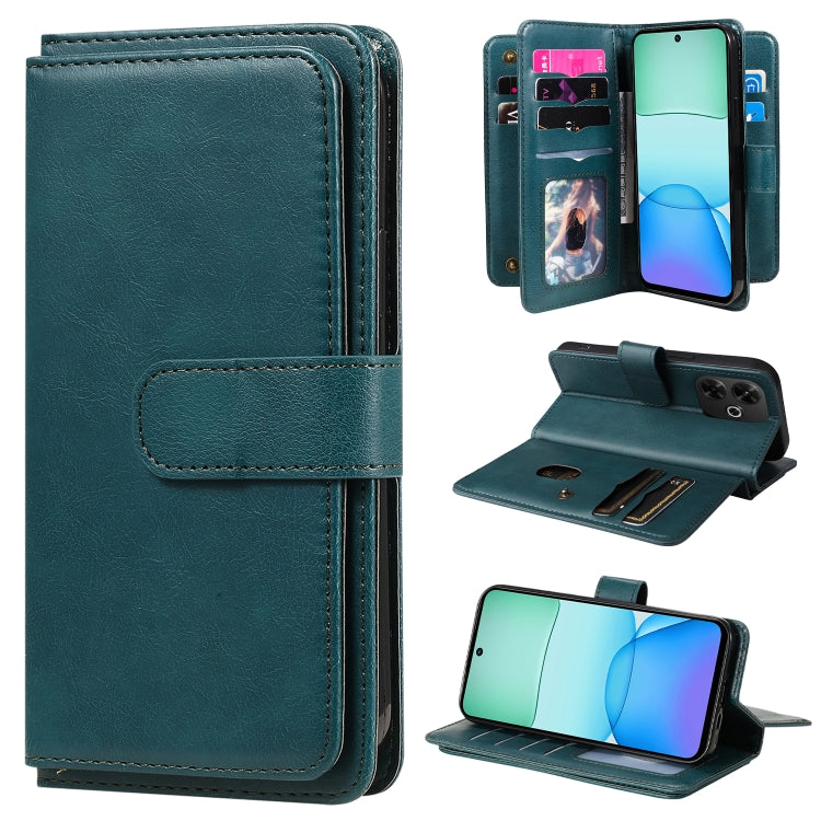 Multi-Function Wallet 10 Card Slots Leather Phone Case