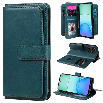 Multi-Function Wallet 10 Card Slots Leather Phone Case