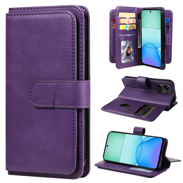 Multi-Function Wallet 10 Card Slots Leather Phone Case