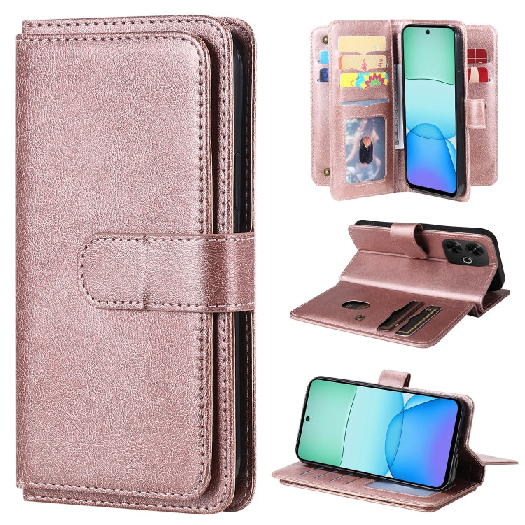 Multi-Function Wallet 10 Card Slots Leather Phone Case