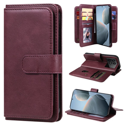 Multi-Function Wallet 10 Card Slots Leather Phone Case