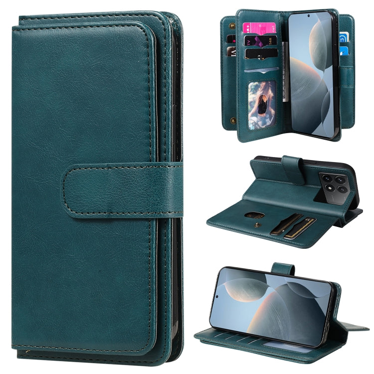 Multi-Function Wallet 10 Card Slots Leather Phone Case