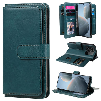 Multi-Function Wallet 10 Card Slots Leather Phone Case