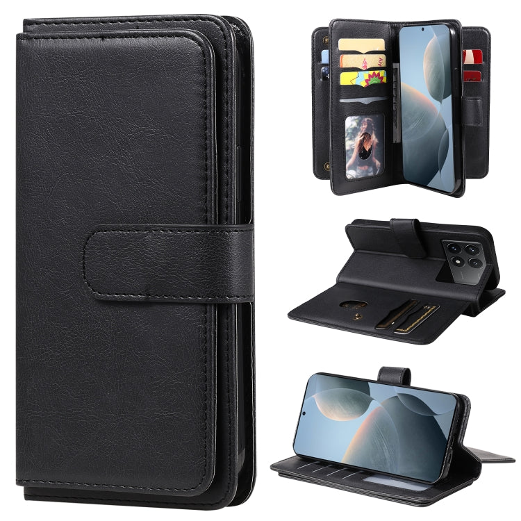 Multi-Function Wallet 10 Card Slots Leather Phone Case